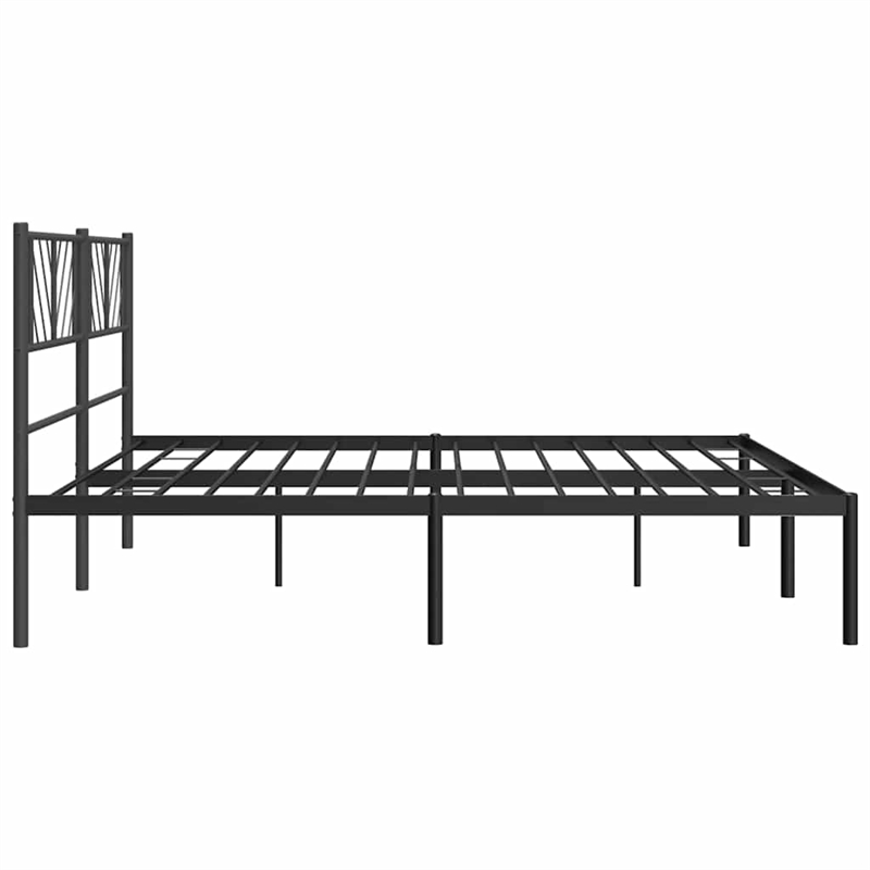vidaXL Powder-Coated Steel Cal King/Double Bed Frame in Black