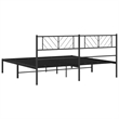 vidaXL Powder-Coated Steel Cal King/Double Bed Frame in Black