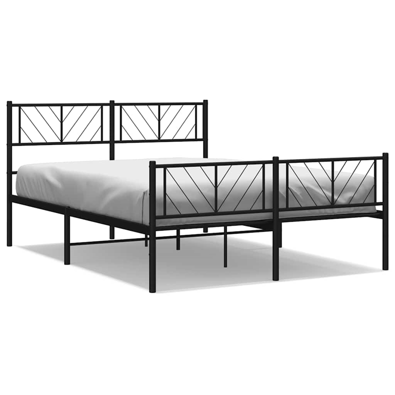 vidaXL Powder-Coated Steel Full/Double Bed Frame in Black