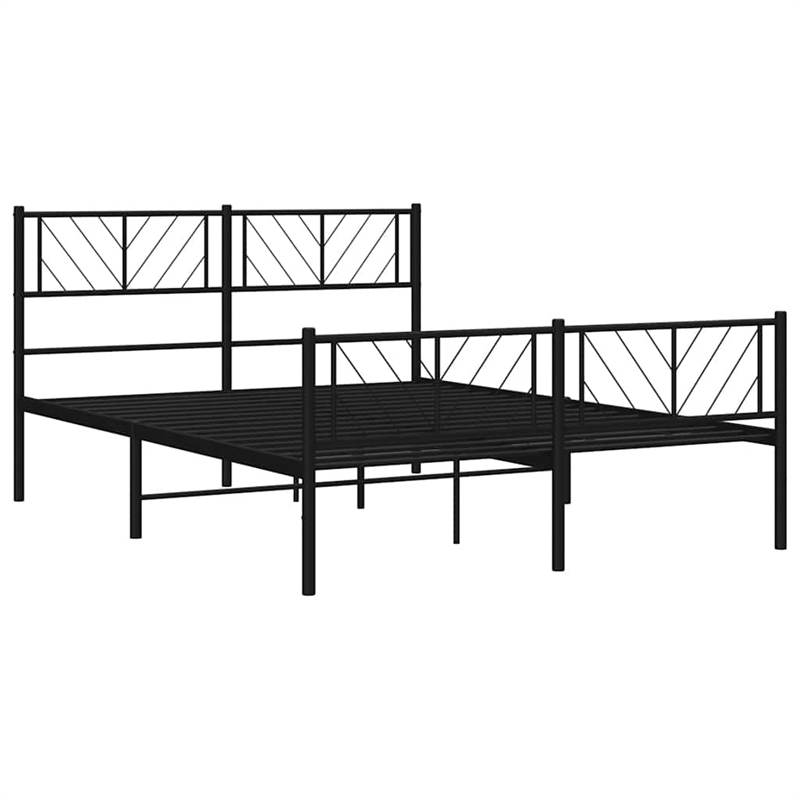 vidaXL Powder-Coated Steel Full/Double Bed Frame in Black