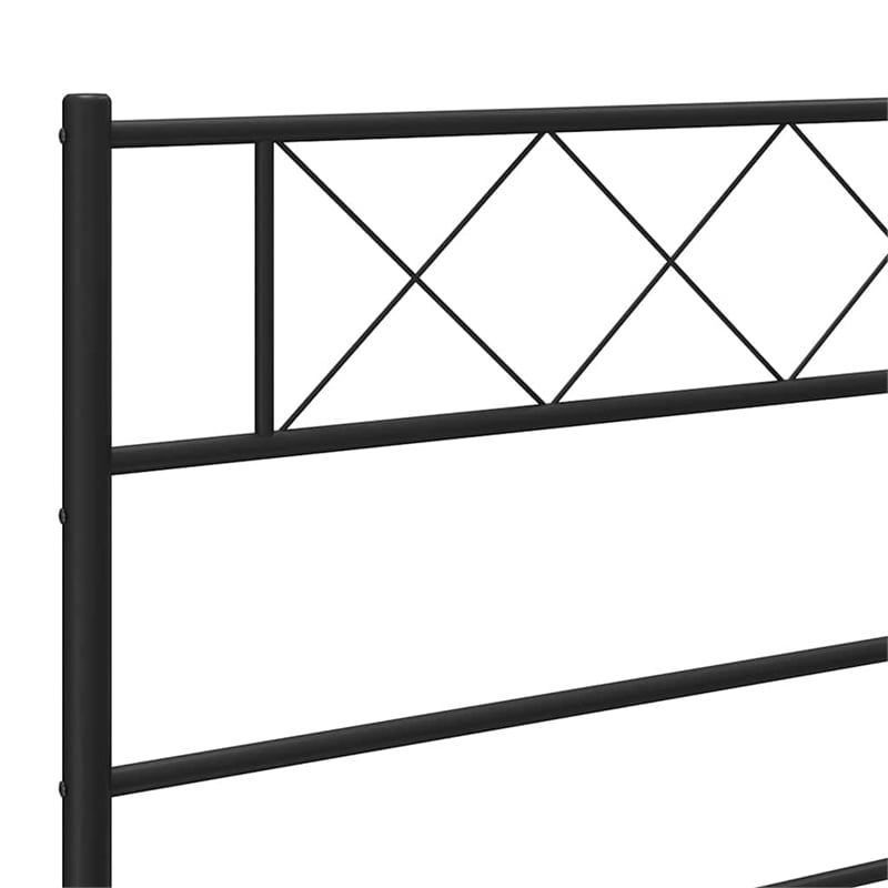 vidaXL Powder-Coated Steel King/Double Bed Frame in Black