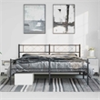 vidaXL 72 x 84 Black Powder-Coated Stee Bed Frame in Black