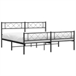 vidaXL 72 x 84 Black Powder-Coated Stee Bed Frame in Black
