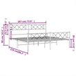 vidaXL 72 x 84 Black Powder-Coated Stee Bed Frame in Black
