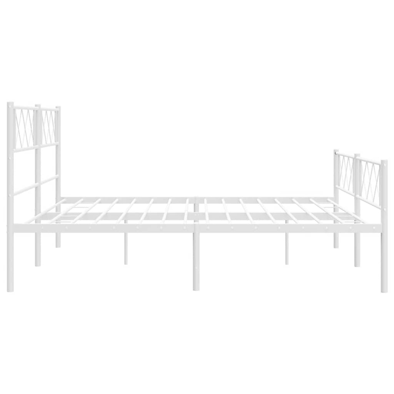 vidaXL 76 x 80 Powder-coated steel Bed Frame in White