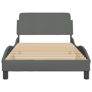 vidaXL Engineered Wood Twin Bed Frame with Headboard in Dark Gray