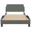 vidaXL Engineered Wood Twin Bed Frame with Headboard in Dark Gray