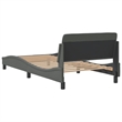 vidaXL Engineered Wood Twin Bed Frame with Headboard in Dark Gray