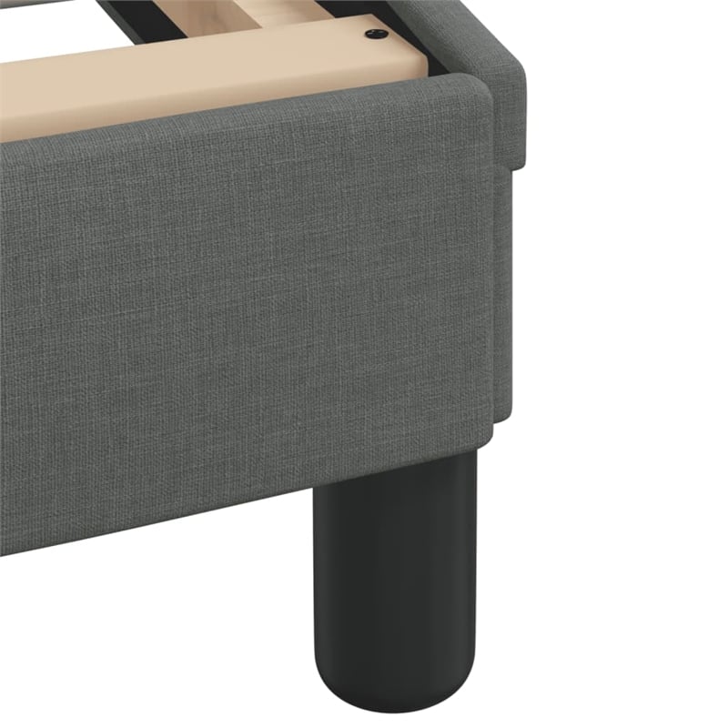 vidaXL Engineered Wood Twin Bed Frame with Headboard in Dark Gray