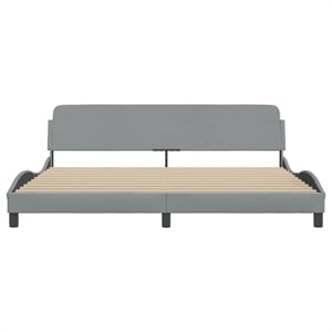 vidaXL Fabric Polyester King Bed Frame in Light Grey