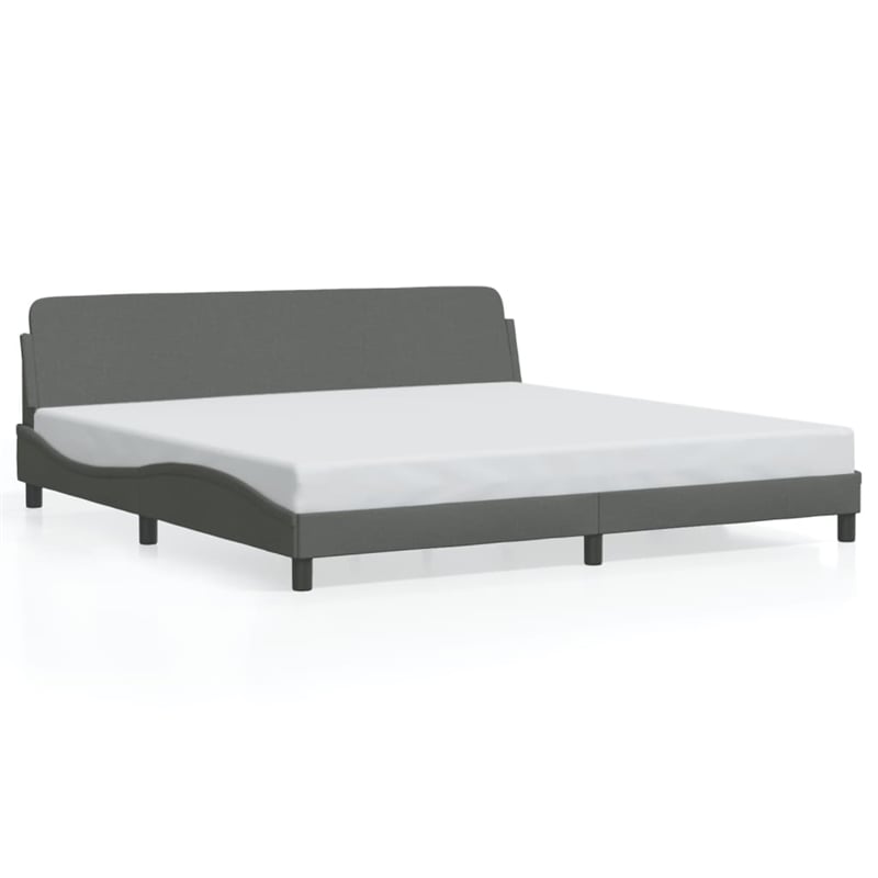 vidaXL Cal King/Double Bed Frame Without Mattress in Dark Grey