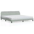 vidaXL Velvet  King Bed Frame in Light Grey