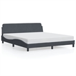 vidaXL Velvet Upholstery Cal King/Double Bed Frame in Dark Grey
