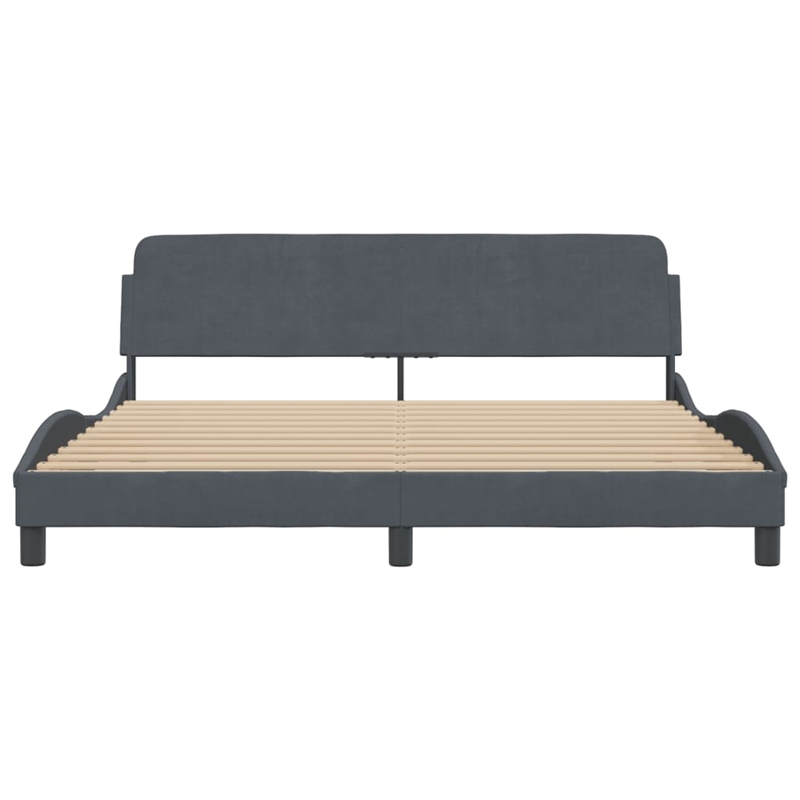vidaXL Velvet Upholstery Cal King/Double Bed Frame in Dark Grey