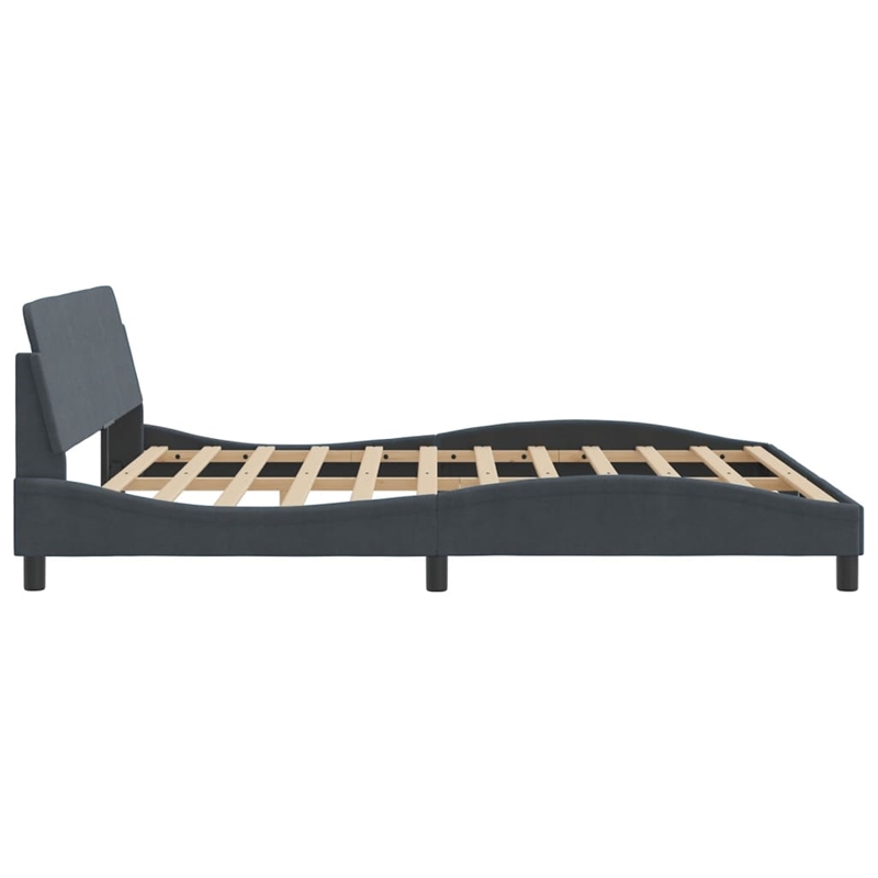 vidaXL Velvet Upholstery Cal King/Double Bed Frame in Dark Grey