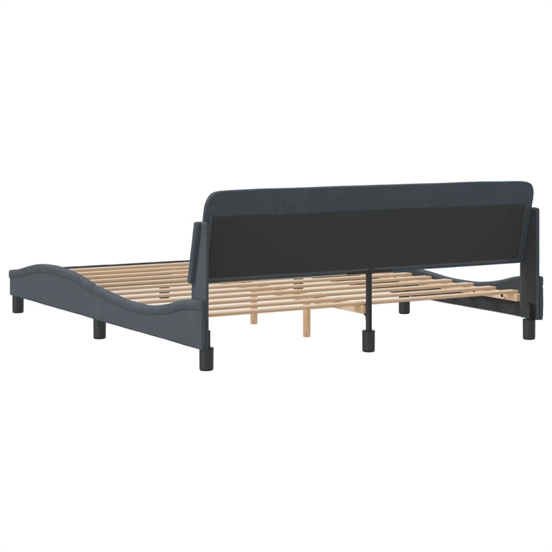 vidaXL Velvet Upholstery Cal King/Double Bed Frame in Dark Grey