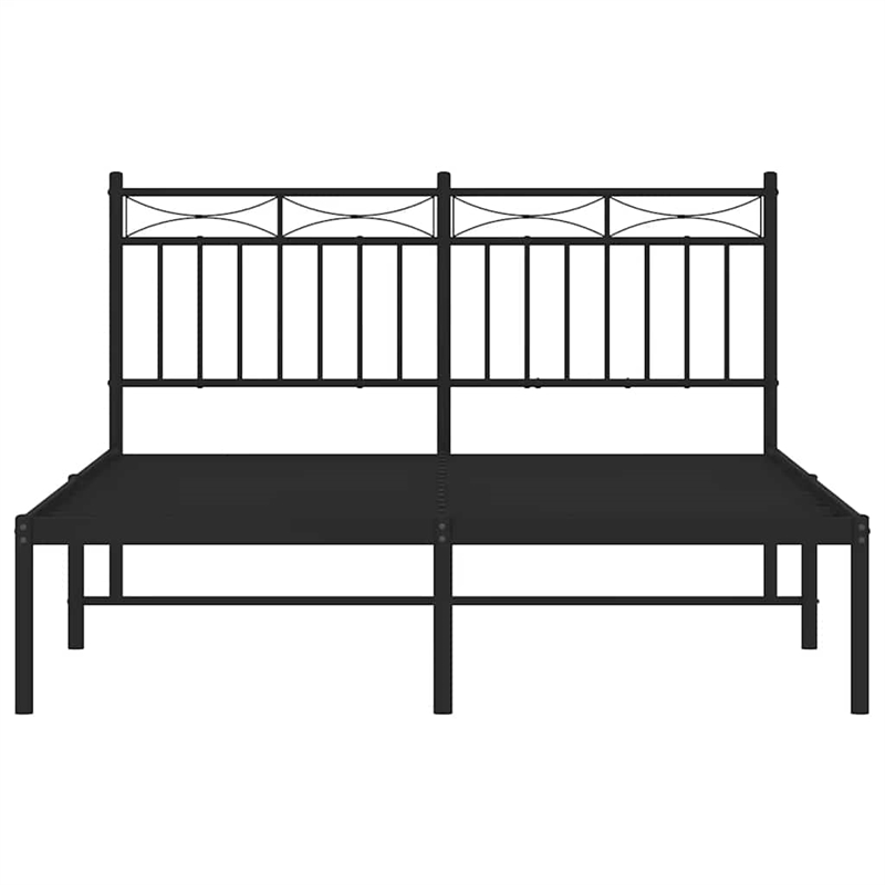 vidaXL Rectangular Traditional Steel Full Bed Frame in Black