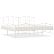 vidaXL Powder-Coated Steel King/Double Bed Frame in White