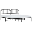 vidaXL Powder-Coated Steel King/Double Bed Frame in Black