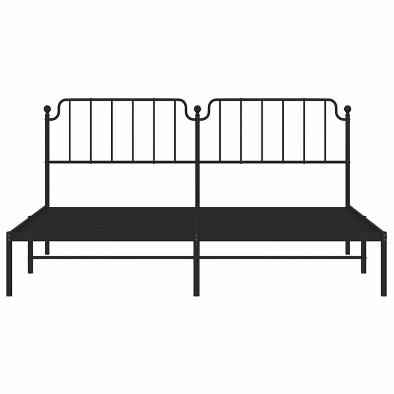 vidaXL Powder-Coated Steel King/Double Bed Frame in Black