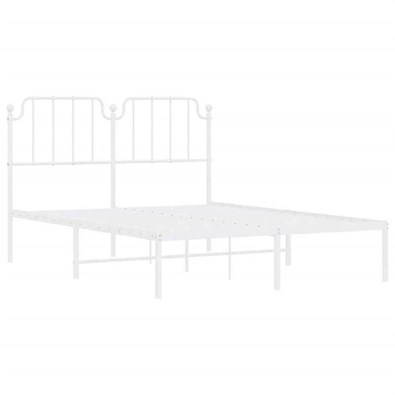 vidaXL Powder-Coated Steel Full/Double Bed Frame in White