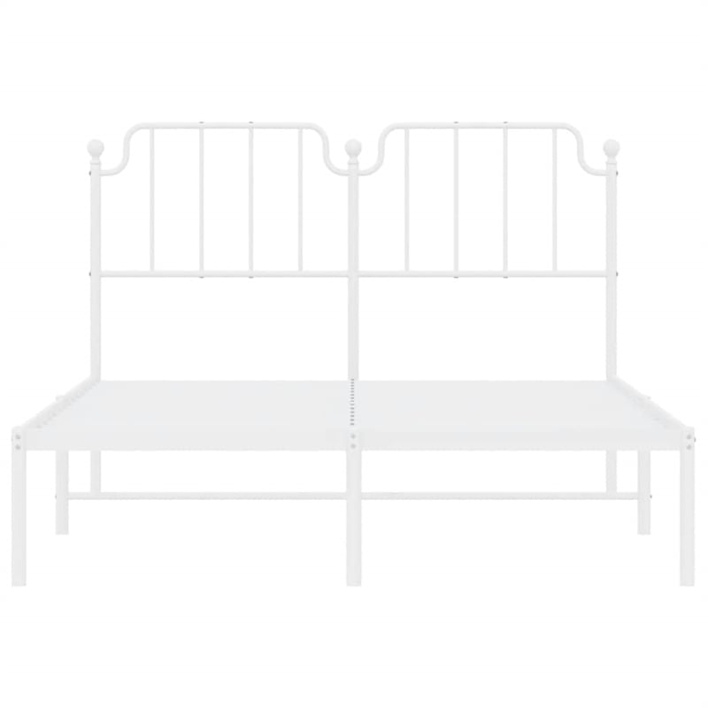 vidaXL Powder-Coated Steel Full/Double Bed Frame in White