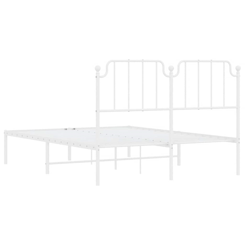 vidaXL Powder-Coated Steel Full/Double Bed Frame in White