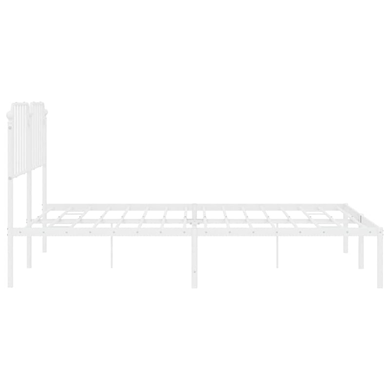 vidaXL Powder-Coated Steel Cal King/Double Bed Frame in White