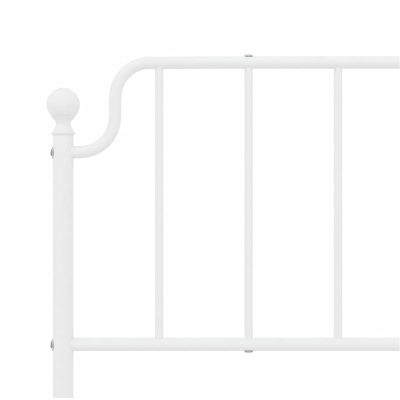 vidaXL Rectangular Powder-Coated Steel Full Bed Frame in White