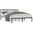 vidaXL Rectangular Powder-Coated Steel King Bed Frame in Black