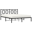 vidaXL Rectangular Powder-Coated Steel King Bed Frame in Black