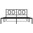 vidaXL Rectangular Powder-Coated Steel King Bed Frame in Black