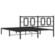 vidaXL Rectangular Powder-Coated Steel King Bed Frame in Black