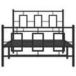 vidaXL Powder-Coated Steel Twin Bed Frame in Black