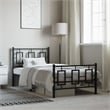 vidaXL Powder-Coated Steel Twin Bed Frame in Black