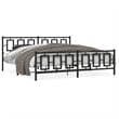 vidaXL 76x80 Powder-Coated Steel Bed Frame in Black