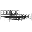 vidaXL 76x80 Powder-Coated Steel Bed Frame in Black