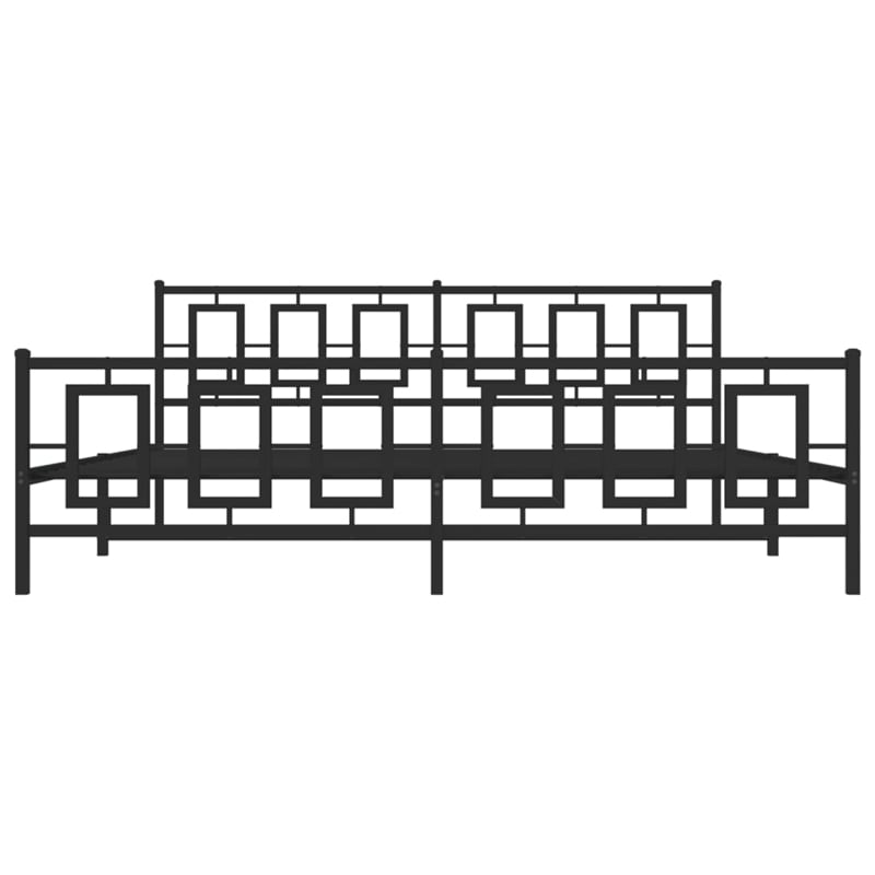 vidaXL 76x80 Powder-Coated Steel Bed Frame in Black