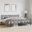 vidaXL 76x80 Powder-Coated Steel Bed Frame in Black