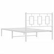 vidaXL Rectangular Powder-Coated Steel Twin Bed Frame in White