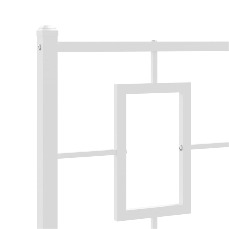 vidaXL Rectangular Powder-Coated Steel Twin Bed Frame in White