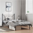 vidaXL Powder-Coated Steel Twin Bed Frame in Black