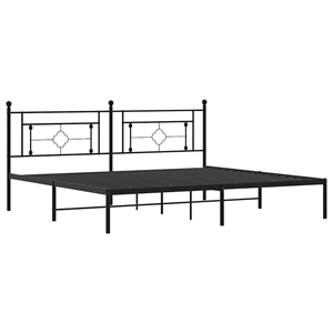 vidaXL Powder-Coated Steel King/Double Bed Frame in Black