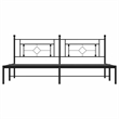 vidaXL Powder-Coated Steel King/Double Bed Frame in Black