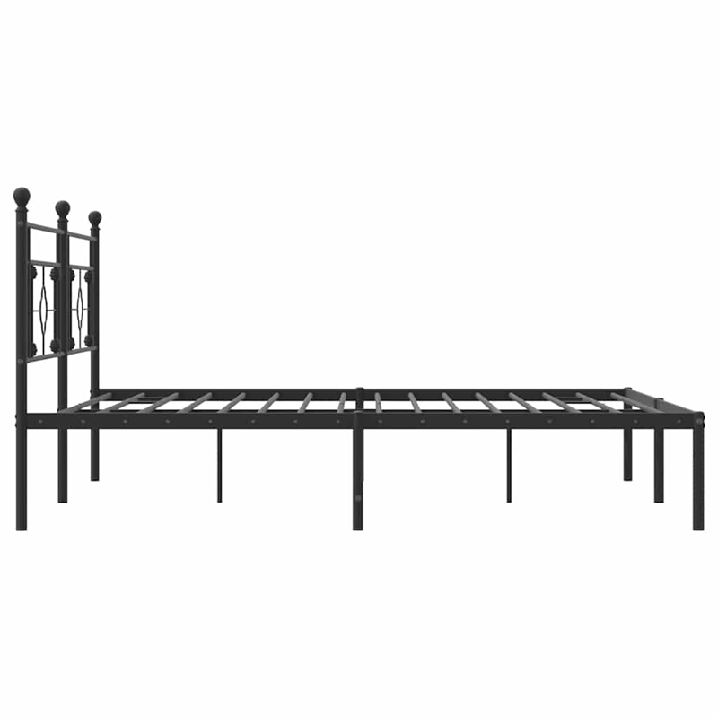 vidaXL Powder-Coated Steel King/Double Bed Frame in Black