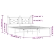 vidaXL Powder-Coated Steel King Size Bed Frame in White