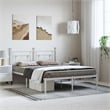 vidaXL Powder-Coated Steel King Size Bed Frame in White