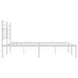 vidaXL Powder-Coated Steel King/Double Bed Frame in White
