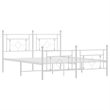 vidaXL Powder-Coated Steel King Size Bed Frame in White
