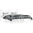 vidaXL Powder-Coated Steel King Size Bed Frame in White
